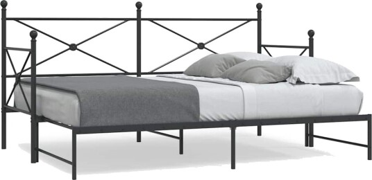 Dagseng med trille uten madrass svart 90x190 cm stål 8721158660480