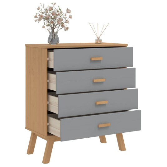  Kommode OLDEN grå og brun heltre furu 8721012133600