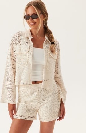 VILA Vimerinda Crochet L/S CARDIGAN Birch M
