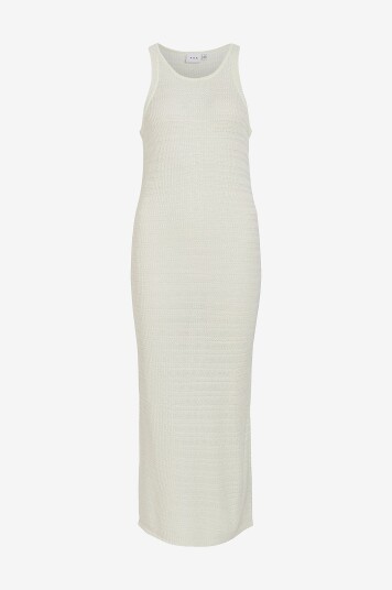Vila Maxikjole viMargot Open O neck S/L Knit Dress Beige Vila Maxikjole viMargot Open O neck S/L Knit Dress Beige