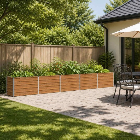 vidaXL Hevet Hagebed Treet Brown 400 x 40 x 55 cm kaldvalset stål