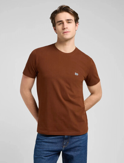 Lee Jeans Ss Patch Logo Tee - Brown - S
