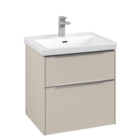 Villeroy & Boch Subway 3.0 Servantskap m/2 skuffer 572x576x478 mm Lys Grå Matt Villeroy & Boch Subway 3.0 Servantskap m/2 skuffer 572x576x478 mm Lys Grå Matt