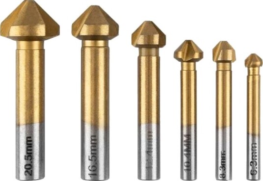 Sett Med Forsennings-/Formingbor Tin, 6,3–20,5 Mm, 6 Deler