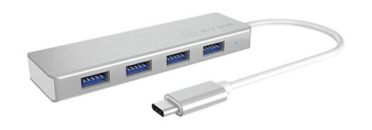RaidSonic ICY BOX IB-HUB1425-C3 USB-hub - 4 porter - Sølv RaidSonic ICY BOX IB-HUB1425-C3 USB-hub - 4 porter - Sølv