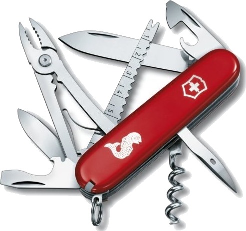 Victorinox Angler Klappkniv 91 mm med 19 funksjoner og fiskeskrape Victorinox Angler Klappkniv 91 mm med 19 funksjoner og fiskeskrape