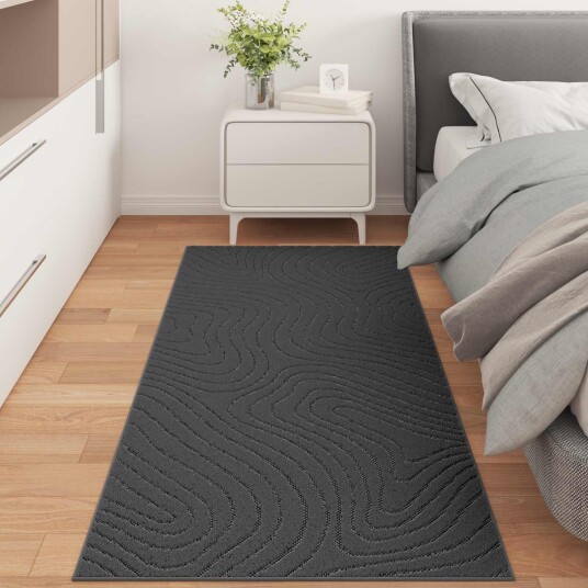 Områdetepper PALMERAS Antrasitt 200 x 80 cm Polyester