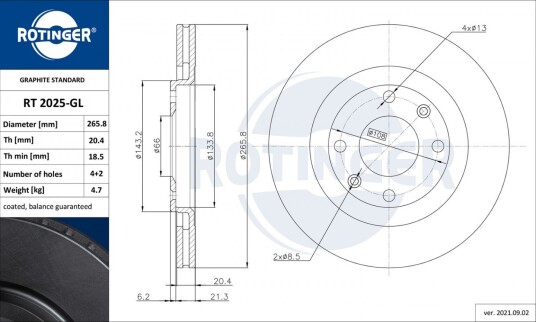Bremseskive ROTINGER RT 2025-GL