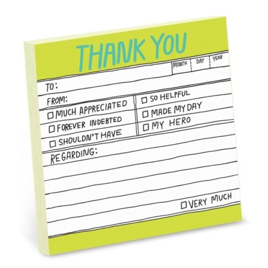 Knock Knock Hand Lettered Sticky Note Thank You