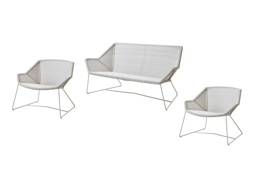Cane-line Breeze sofagruppe 2-seter sofa & 2 lenestoler Hvit