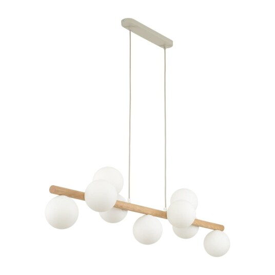 Estera wood takpendel 9 lys Natur / Opal