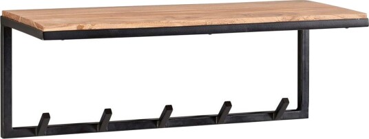 Vegghylle Wohnling Vegghengt knaggrekke i metall med massivt tre 70 cm industriell -