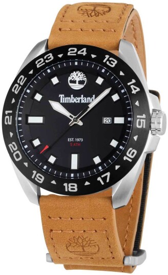 Timberland Herreklokke TDWGB0029401 Carrigan Sort/Lær Ø44 mm