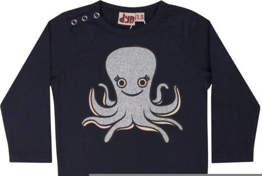 DYR Cph Genser Dyrekryp Baby Navy Blekksprut DYR 9 md Genser Marineblå Sølv
