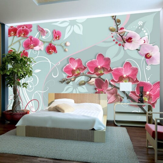 Fototapet Pink Orchids Variation II 300x210 - Artgeist sp. z o. o.