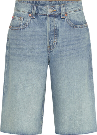 Monki Peggy Low Waist Loose Baggy Leg Denim Shorts - Blue - 30