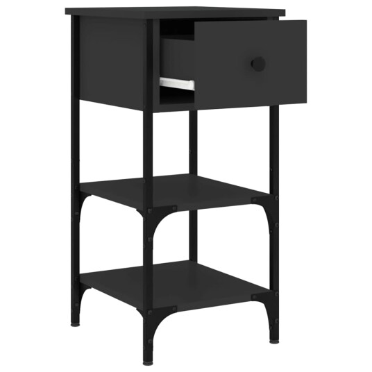 vidaXL Nattbord svart 34x36x70 cm konstruert tre vidaXL Nattbord svart 34x36x70 cm konstruert tre