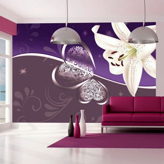 Tapet Lily In Shades Of Violet 100x70 - Artgeist sp. z o. o.