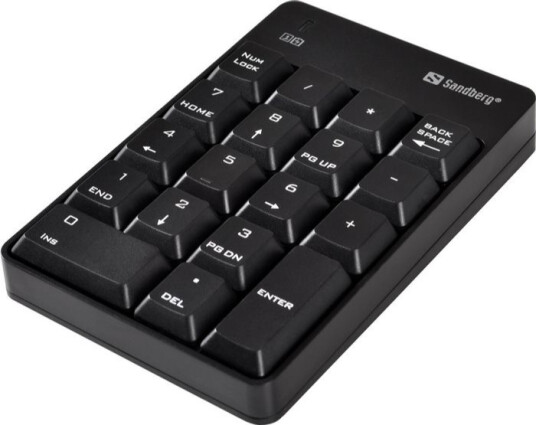 Sandberg Trådløst Numerisk Tastatur 2 med 2.4 GHz i Svart Sandberg Trådløst Numerisk Tastatur 2 med 2.4 GHz i Svart