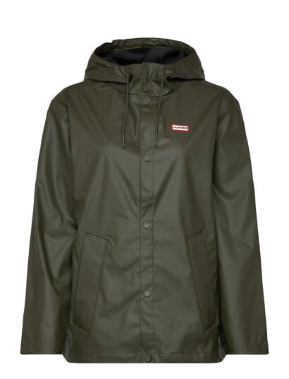 Hunter Izzy Pu Hooded Jacket   Khaki green   XS