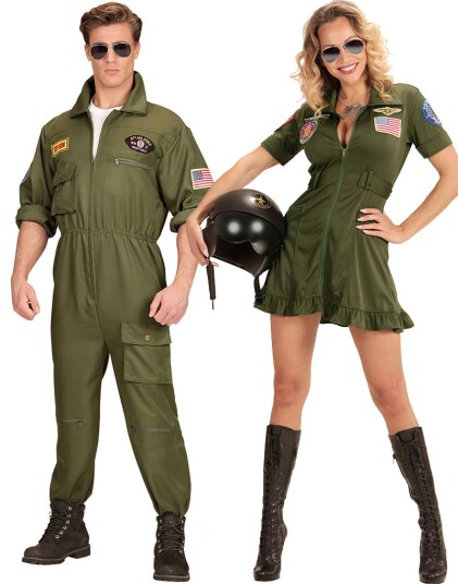 Top Gun Inspirert Jumpsuit Herrekostyme