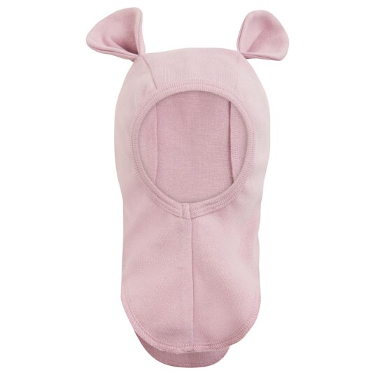 Huttelihut balaclava ears cotton rib – deauville mauve 3 6m
