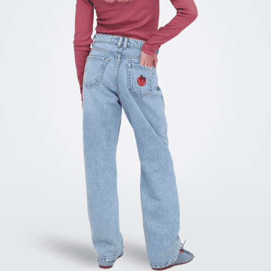 Kids Only Kogdad straight fit jeans barn Light Blue Denim 122