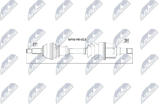 Nty Drivaksel NTY NPW FR 013 Nty Drivaksel NTY NPW FR 013