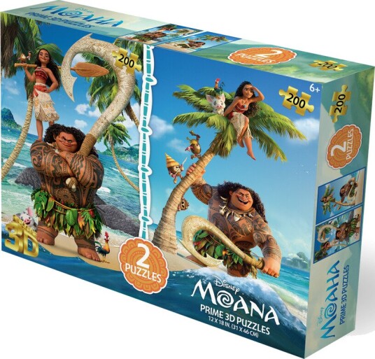 Disney Moana 2Pack contains 2 x 200pc 12x18 in 3D Lenticular Puzzles Disney Moana 2Pack contains 2 x 200pc 12x18 in 3D Lenticular Puzzles