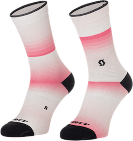 SCOTT Crew Gradient Stripes sykkelsokker rosa/hvit