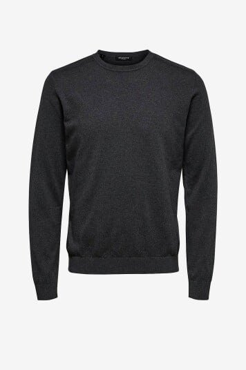 Selected Homme Genser slhBerg Crew Neck Grå Selected Homme Genser slhBerg Crew Neck Grå