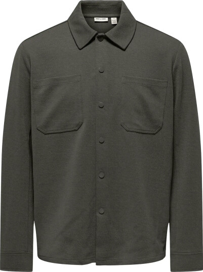 ONLY & SONS Onsnewkodyl Ls Patch Pkt Overshirt Noos Grey XL