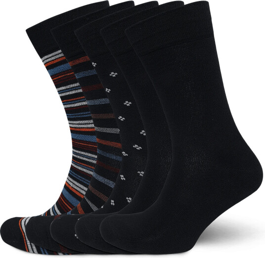 URBAN QUEST | 5 Pack Men Bamboo Basic Socks Multi Color | 40 46