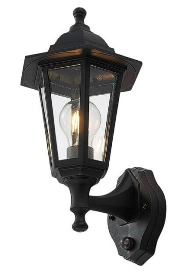 Lindby Utevegglampe Nane lyktlignende form med sensor