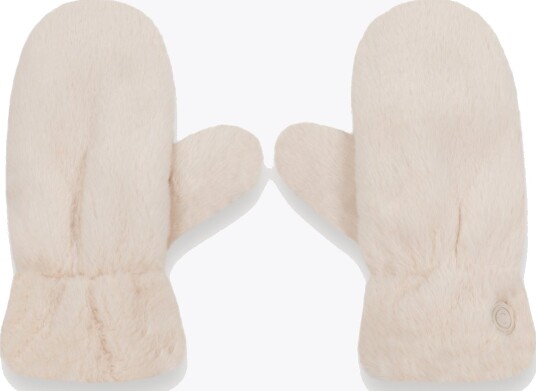 Colmar Synthetic Fur Mittens Beige ONE SIZE