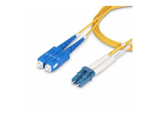 Startech.Com 1M (3Ft) Lc To Sc (Upc) Os2 Single Mode Duplex Fiber Optic Cable 9/125Μm Laser Optimized 10G Bend Insensitive Low Insertion Loss - Lszh Fiber Patch Cord (Smlcsc-Os2-1M) - Koblingskabel - Lc/Upc-Enkeltmodus (Hann) Til Sc/Upc-Enkeltm
