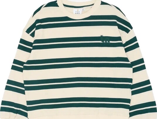 The New Tnrob Os Knit Sweatshirt DEEP TEAL STRIPED 98/104