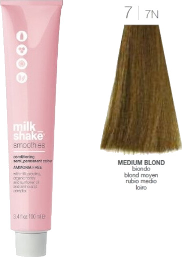 Milk Shake Milk Shake Smoothies Ammonia-Free Semi-Permanent Hair Dye 77N Medium Blond 100 Ml For Women