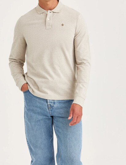 Morris Camden Ls Polo Shirt - Beige - XXL Morris Camden Ls Polo Shirt - Beige - XXL