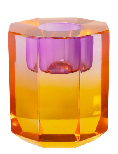 C"est Bon Crystal Candle Holder Orange H6CM C"est Bon Crystal Candle Holder Orange H6CM