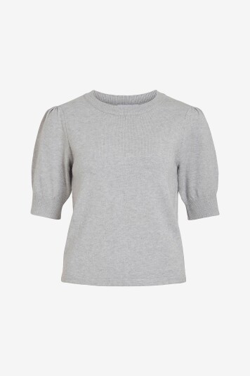 Vila Topp viRil 2/4 Sleeve O neck Grå