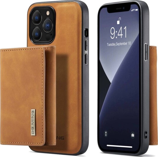 DG Ming M1 2-i-1 lommebok (iPhone 14 Pro) Lysebrun