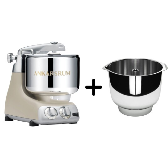 Ankarsrum Assistent AKM 6230 Kjøkkenmaskin + Original vispebolle harmony beige Ankarsrum Assistent AKM 6230 Kjøkkenmaskin + Original vispebolle harmony beige