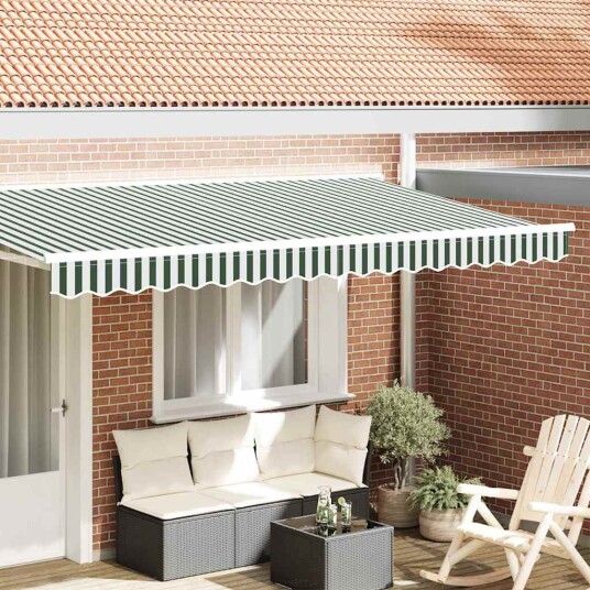 Markisevalance for 4 m ramme Grønn og hvit 3.8x0.2 m
