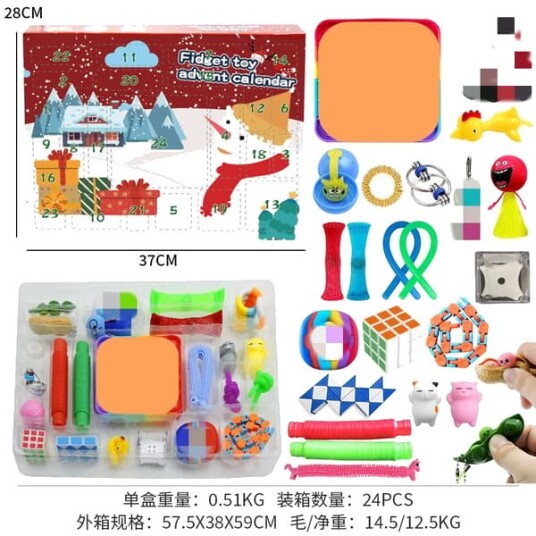Julekalender med Fidget Toys Stressreduserende Fidget Leksaker i Blind Box for Barn 10 stk