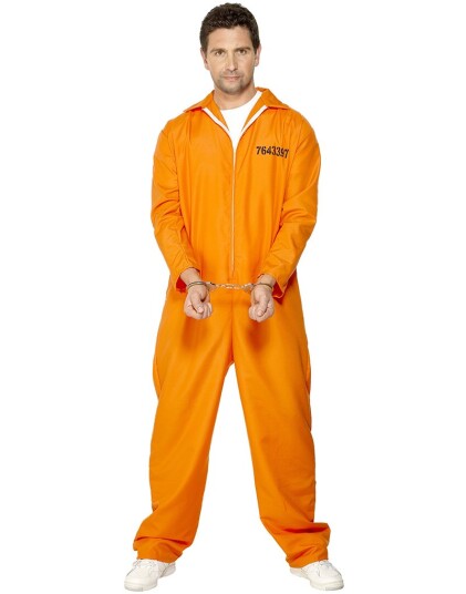 Orange Fange Jumpsuit til Mann Strl L Orange Fange Jumpsuit til Mann Strl L