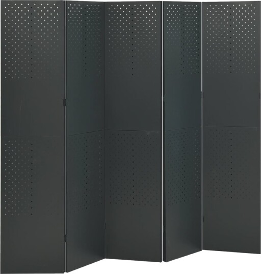 vidaXL Romdeler 5 paneler antrasitt 200x180 cm stål