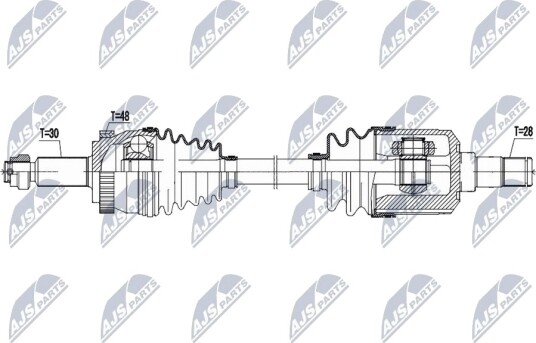 NTY NPW KA 411 Drivaksel