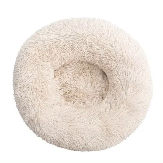 Lys Beige Donut Hundeseng Fluffy Rund Hunde Og Katteseng Flere Str