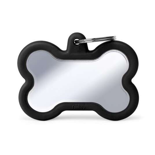 Myfamily Hushtag Collection Id Tag-Aluminium Med Plast Kant Sølv